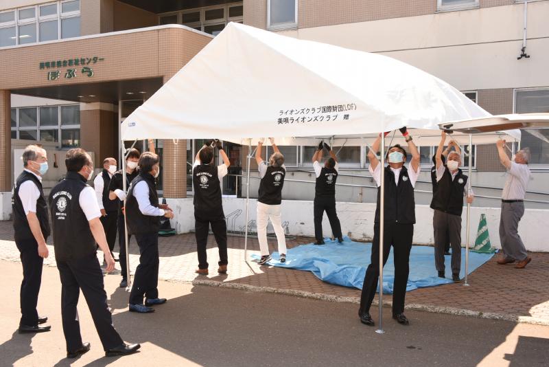 防災用テント贈呈式（美唄市社会福祉協議会）